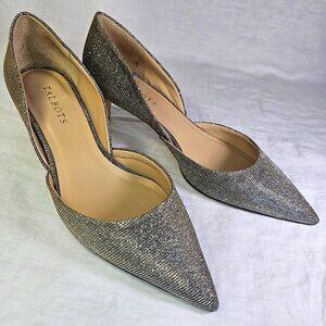 Talbots D’Orsay 2” Kitten Heel Pumps 8.5 Silver Gold